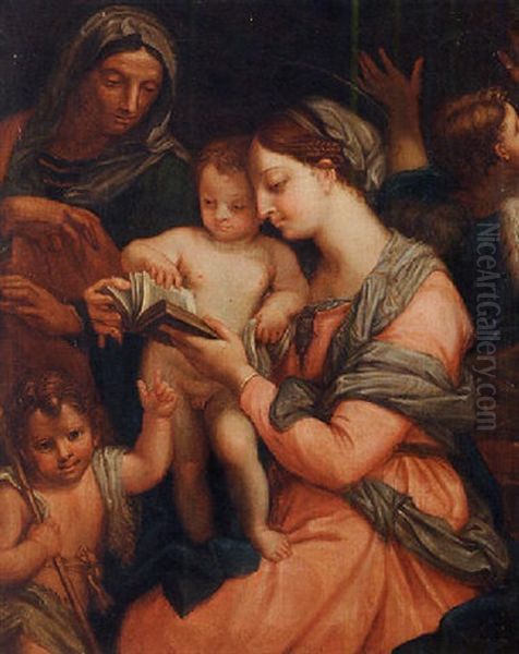 The Madonna And Child With St. Anne And The Infant St. John Oil Painting by Carlo Maratta