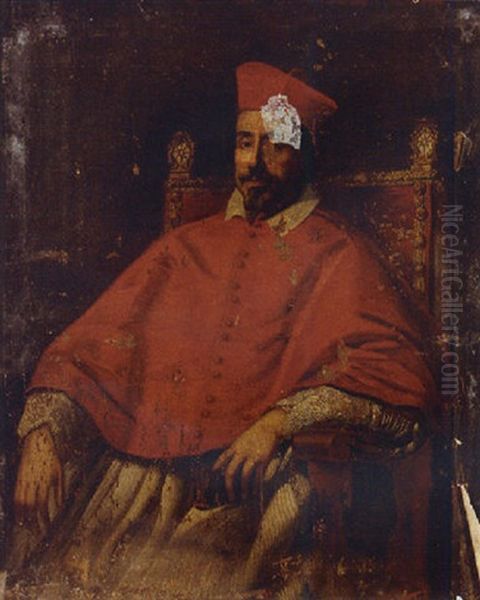 Portrait Of A Cardinal Holding A Bible Oil Painting by Carlo Maratta