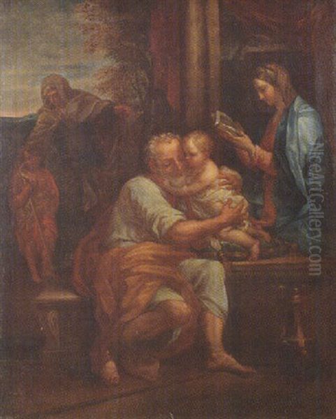 The Holy Family With Saints Elizabeth And John The Baptist Oil Painting by Carlo Maratta