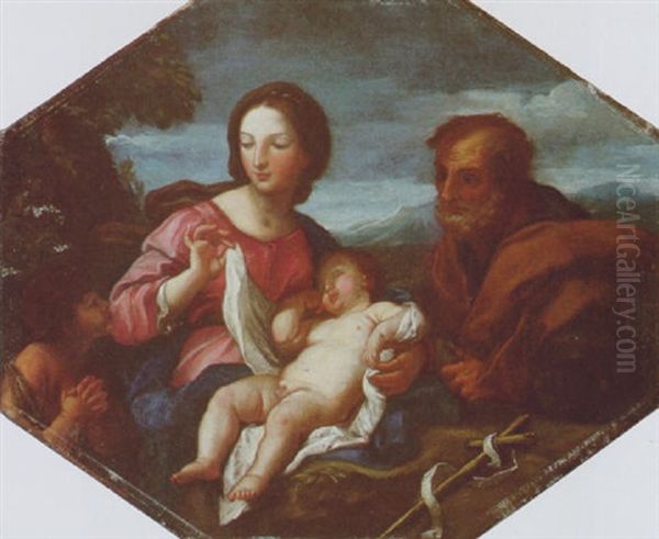 Die Heilige Familie Mit Dem Johannesknaben Oil Painting by Carlo Maratta