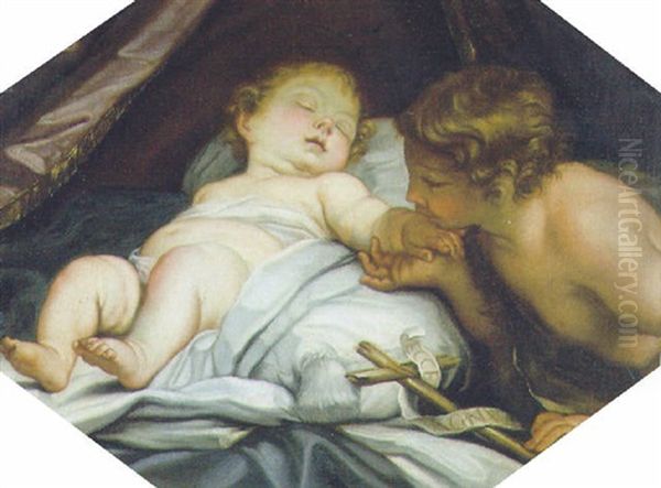 Gesu Bambino E San Giovannino Oil Painting by Carlo Maratta