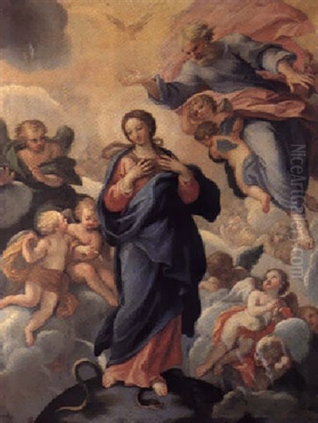 The Assumption Of The Virgin Oil Painting by Carlo Maratta