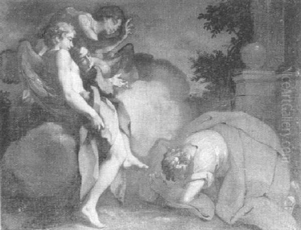 Abraham Und Die Drei Engel Oil Painting by Carlo Maratta