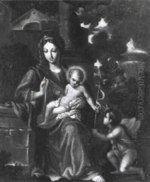 The Madonna And Child With The Infant St. John The Baptist Oil Painting by Carlo Maratta