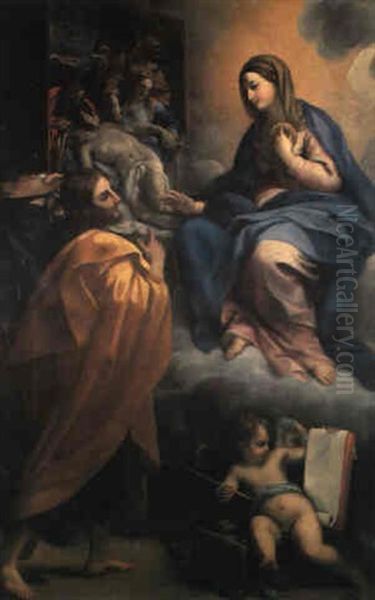 La Vergine Appare A San Luca Oil Painting by Carlo Maratta