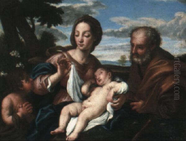 The Holy Family With The Infant Saint John The Baptist Oil Painting by Carlo Maratta