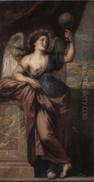 Angel With A Wand, Globe And Eagle Oil Painting by Carlo Maratta