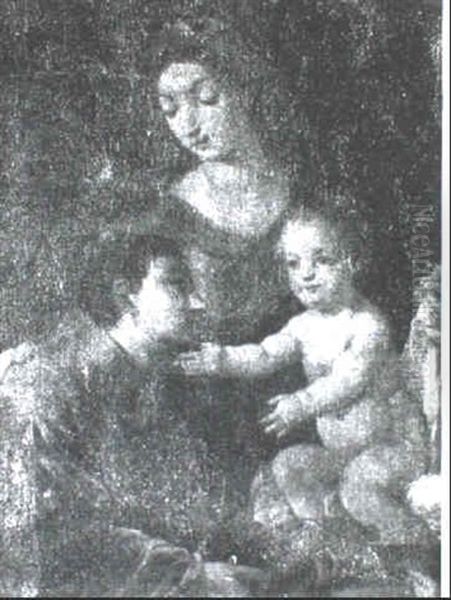 Madonna And Child In An Ecclesiastical Setting Oil Painting by Carlo Maratta