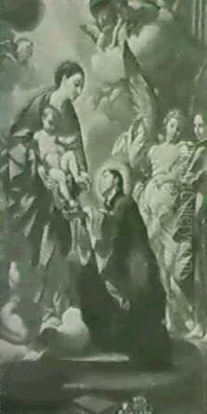 Saint En Oraison Devant La Vierge Et L'enfant Oil Painting by Carlo Maratta