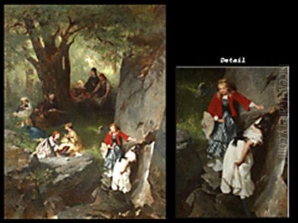 Ein Ausflug In Den Wald Oil Painting by Wilhelm Marc