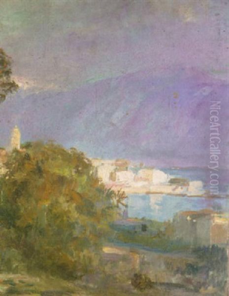 Cote De Corse-mediterranee Oil Painting by Pierre Amedee Marcel-Beronneau