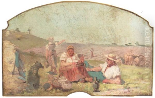 Repose Au Laboureur Oil Painting by Pierre Amedee Marcel-Beronneau