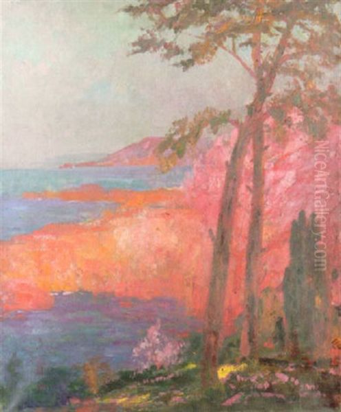 Les Falaises De Corse Oil Painting by Pierre Amedee Marcel-Beronneau