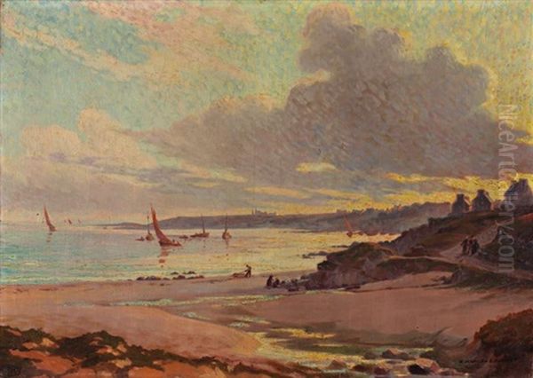 La Baie D'audierne Oil Painting by Emmanuel Marcel-Laurent