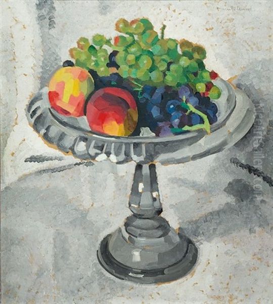 Nature Morte A La Coupe De Fruits Oil Painting by  Marcel-Lenoir (Jules Oury)