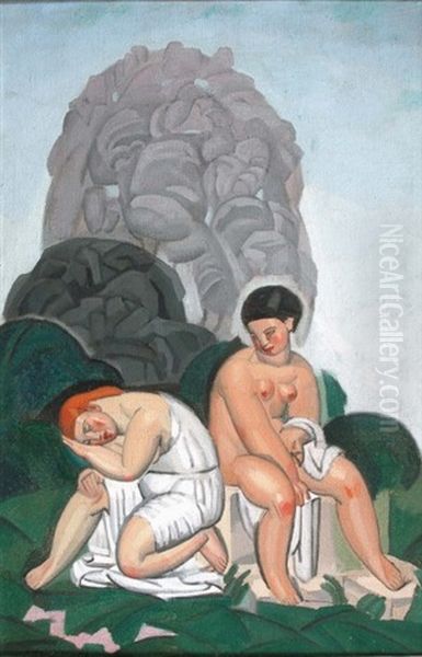 Baigneuses Cubistes Oil Painting by  Marcel-Lenoir (Jules Oury)