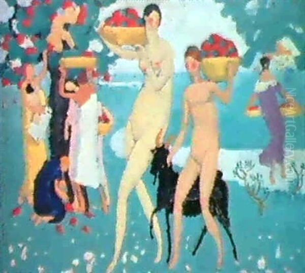 Le Jardin Des Hesperides Oil Painting by  Marcel-Lenoir (Jules Oury)