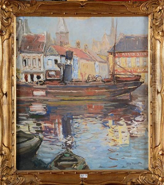 Bassin A Ostende Oil Painting by Alexandre Marcette