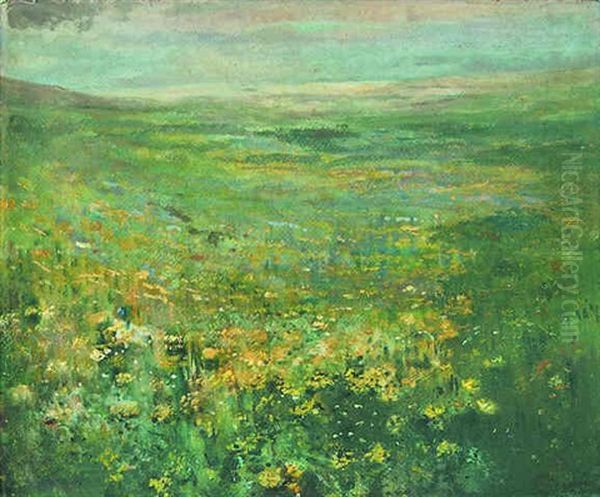 A Field Of Flowers Oil Painting by Alexandre Marcette