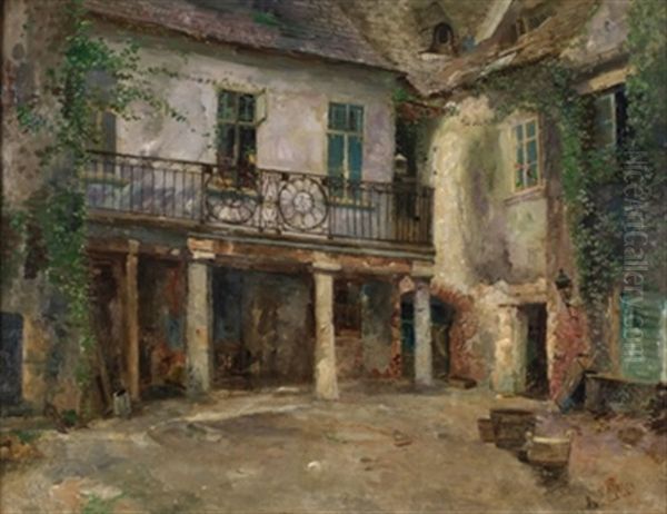 Patio De Casa Oil Painting by Vicente March Marco