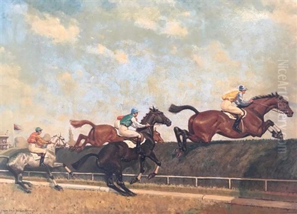 Course A Auteuil Oil Painting by Andre Marchand