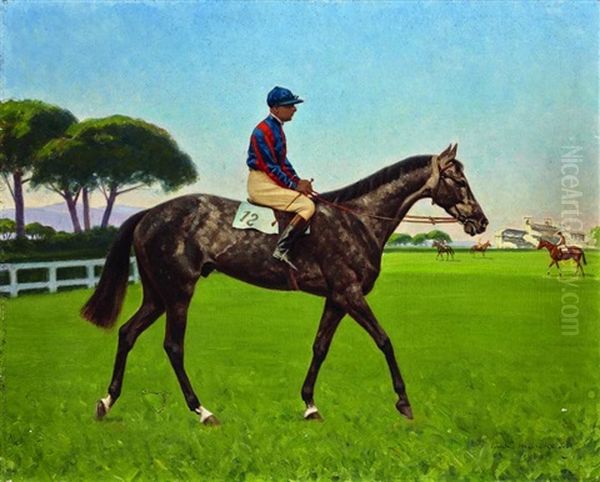 Lord Byron, Gagnant Du Grand Steeple En 1933 Oil Painting by Andre Marchand