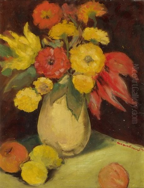 Blumen In Vase Oil Painting by Andre Marchand