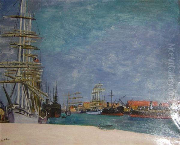 Le Port Oil Painting by Jean Hippolyte Marchand