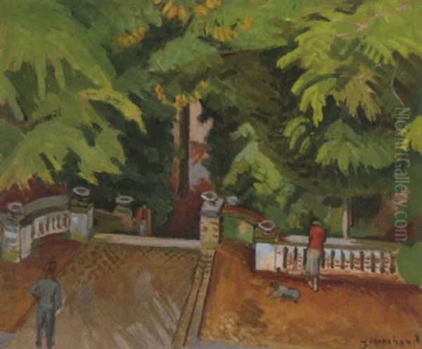 L'entree Du Parc Oil Painting by Jean Hippolyte Marchand