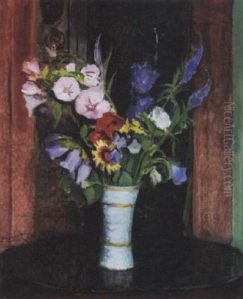 Une Vase Des Fleurs Oil Painting by Jean Hippolyte Marchand