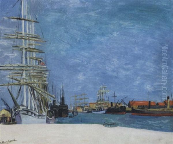 Hafen Oil Painting by Jean Hippolyte Marchand