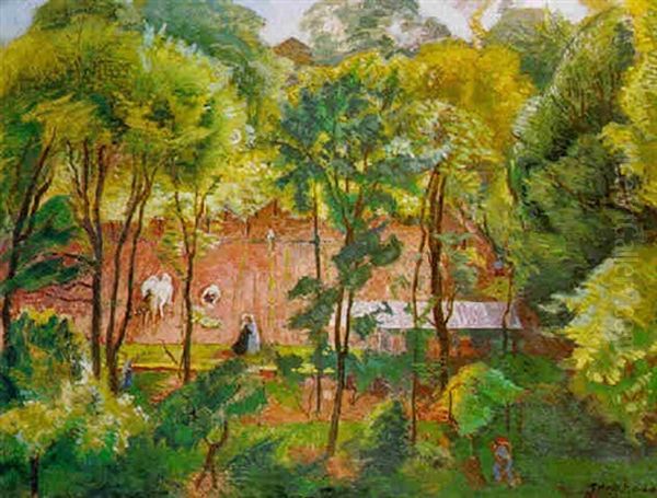 Vue Du Jardin Oil Painting by Jean Hippolyte Marchand