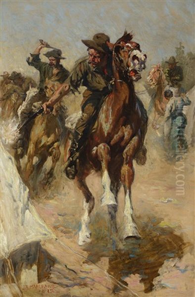 Rough Riders Oil Painting by John (Norval) Marchand