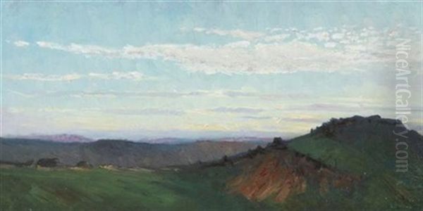 Sunrise Over Distant Hills Oil Painting by Ernest Gaston Marche