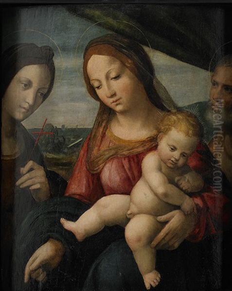 Jungfru Maria Och Jesubarnet Oil Painting by Girolamo Marchesi da Cotignola