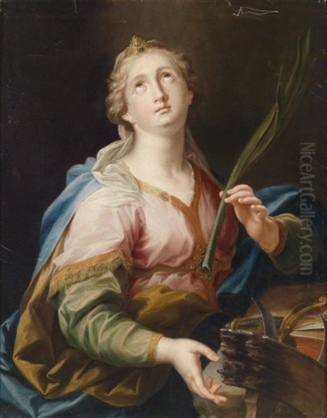 Die Heilige Katharina Mit Ihrem Attribut Und Der Martyrerpalme Oil Painting by Giuseppe Marchesi