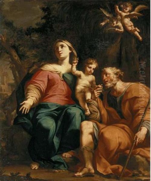 The Rest On The Flight Into Egypt Oil Painting by Giuseppe Marchesi