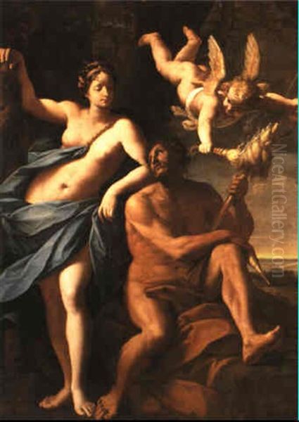 Hercules And Omphale Oil Painting by Giuseppe Marchesi