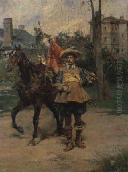 Il Portabandiera Oil Painting by Ludovico Marchetti