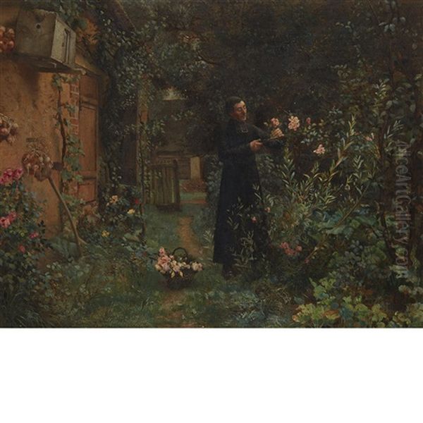 Picking Flowers, Easter Oil Painting by Pinckney Marcius-Simons