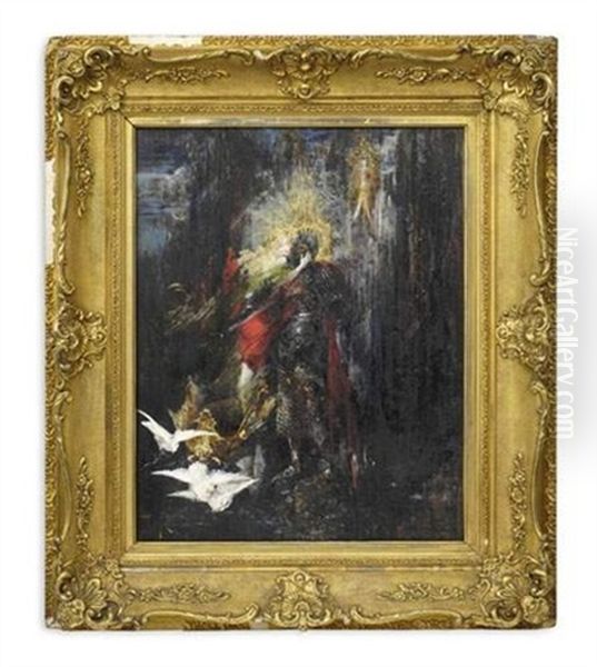 L'apparition Du Graal A Perceval Oil Painting by Pinckney Marcius-Simons