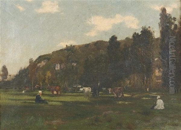 Les Coteaux Du Lavandin Oil Painting by Emile van Marcke de Lummen