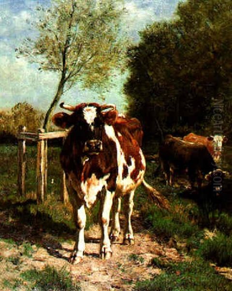 La Vache Normande Oil Painting by Emile van Marcke de Lummen