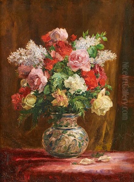 Bouquet Fleuri Oil Painting by Leonie Mottard-Van Marcke