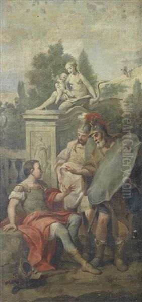 Erminia Amongst The Shepherds; Armida Abandoned; And Rinaldo Abducted (3 Works) Oil Painting by Marco Marcola