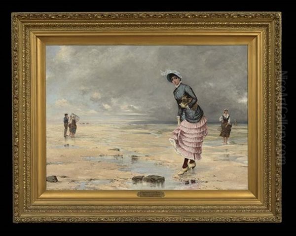 Le Plus Court Chemin Oil Painting by Augustin Marie Paul Marcotte de Quivieres