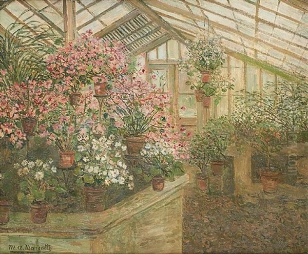 Dans Le Jardin Botanique A Rotterdam Oil Painting by Marie Antoinette Marcotte