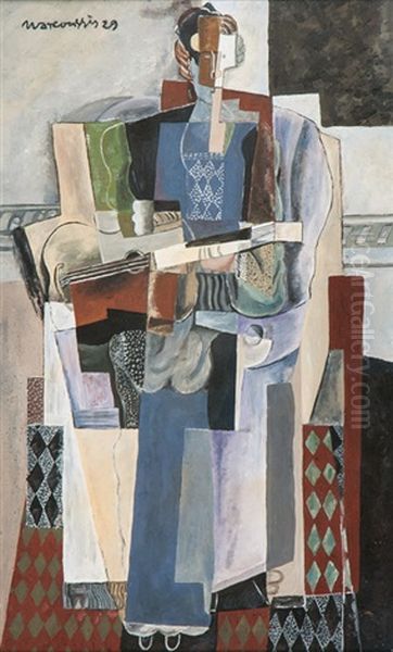 Personne A La Guitare Oil Painting by Louis Marcoussis