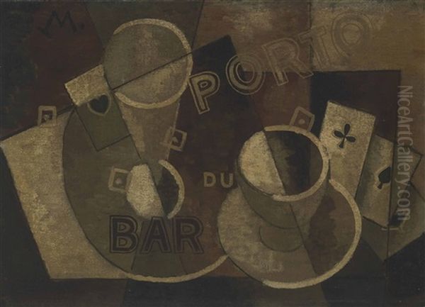 Bar Du Porto Oil Painting by Louis Marcoussis