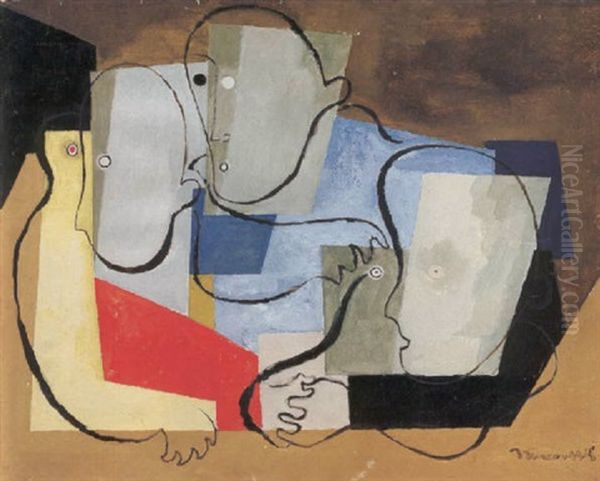 Spectateurs Oil Painting by Louis Marcoussis